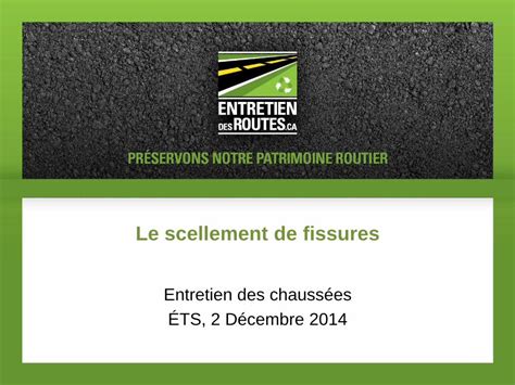 Pdf Le Scellement De Fissures Bitume Qu Bec Le Scellement De