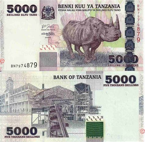 Billete De Tanzania Banknote Of Tanzania 5000 Shillings 2003 紙幣