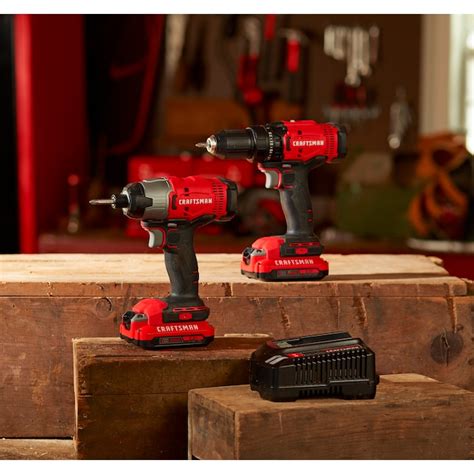 Craftsman V20 2 Tool 20 Volt Max Power Tool Combo Kit With Soft Case 2 Li Ion Batteries