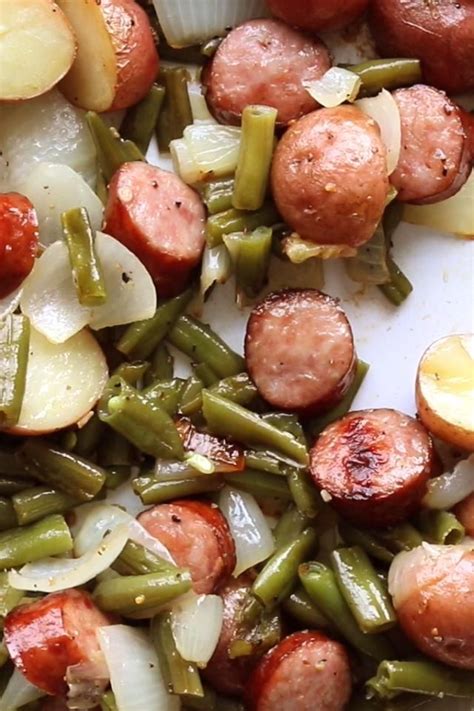 Sheet Pan Kielbasa Potatoes And Green Beans Video Recipe Video In 30550 Hot Sex Picture