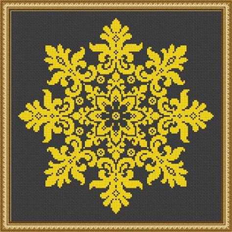 Snowflake Cross Stitch Pattern Floral Snowflake Monochrome | Etsy