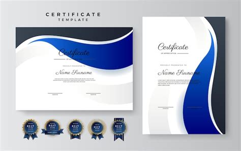 Premium Vector | Modern black blue certificate diploma certificate ...