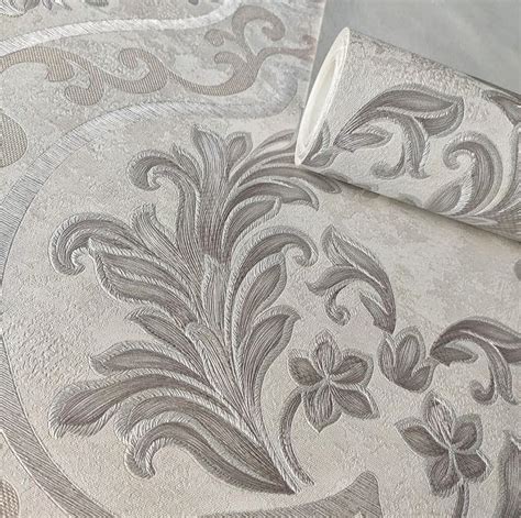 Papel De Parede Importado Arabesco Cl Ssico Nude Vin Lico Texturizado Super Luxo Casa Beni