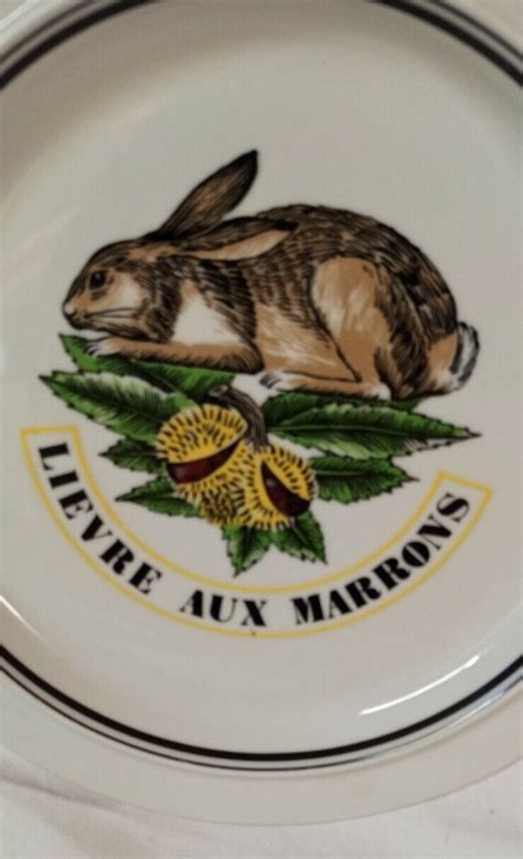 Assiette Porcelaine D Auteuil Service Chasse Li Vre Aux Marrons