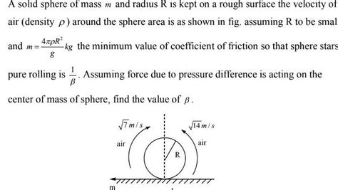 answered  solid sphere  mass   radius      rough