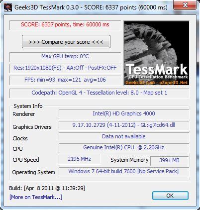 Intel Ivy Bridge HD Graphics 4000 GPU: OpenGL 4 Tessellation Tested | Geeks3D