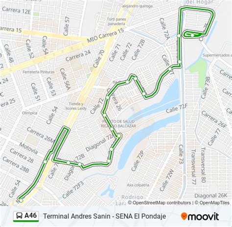 Ruta a46 horarios paradas y mapas Terminal Andrés Sanín C5