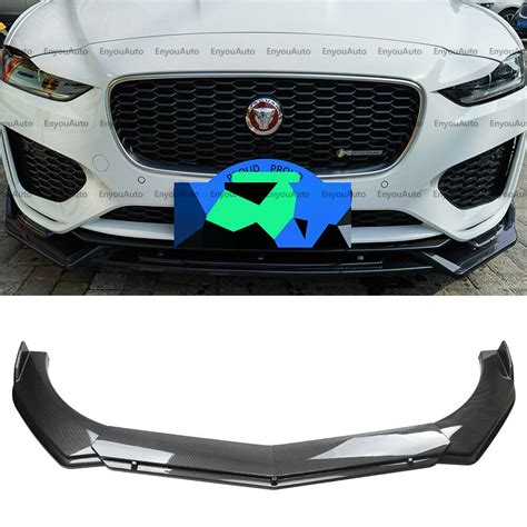 For Jaguar F Pace Universal Front Bumper Lip Spoiler Splitter Carbon