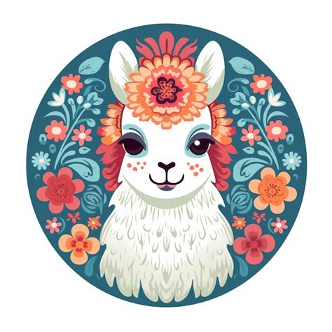 Premium Ai Image A Close Up Of A Llama With A Flower Crown On Its