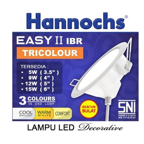 Jual Lampu Downlight Led Easy Ii Iii Bulat Kotak Hannochs Tricolour W