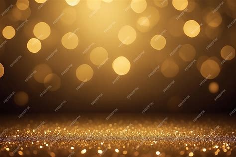 Premium Photo Golden Bokeh Lights Background