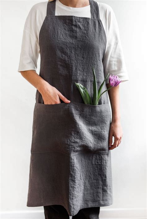 Linen Bib Apron Made Trade