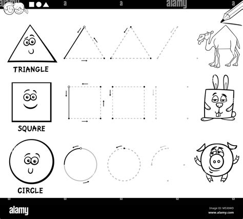 Dibujar Formas Geométricas Básicas Página Para Colorear Fotografía De