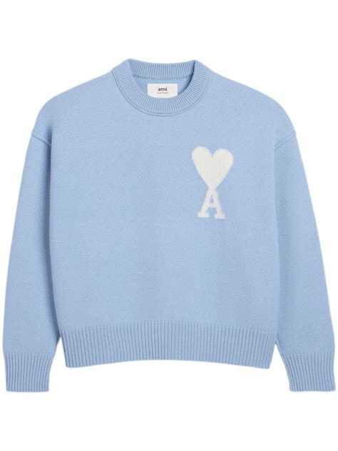 Ami Paris Ami De Coeur Wool Jumper Farfetch