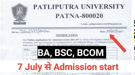 Patliputra University Admission 2021 Ug Regular Start Ppu Admission