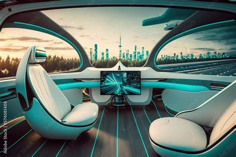 Get from a to b with ease in the sleek self-driving car, concept of ...