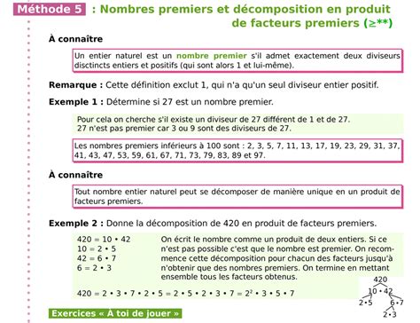 Nombres Entiers Multiples Diviseurs M Thode N