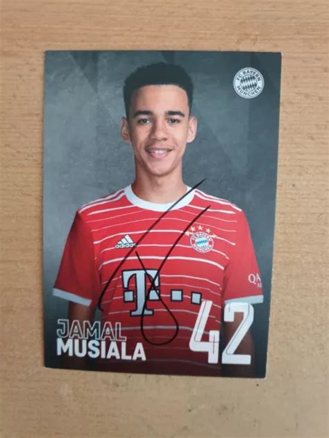 JAMAL MUSIALA HANDSIGNIERTE Autogrammkarte FC Bayern München original