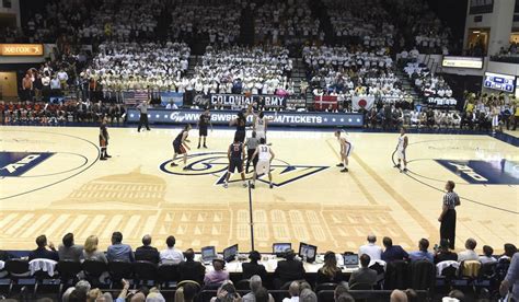 George Washington jumbotron falls onto basketball court - Washington Times