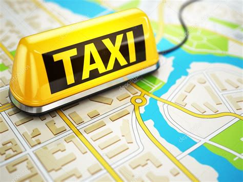 Taxi Car Sign On The City Map — Stock Photo © Maxxyustas 56412463