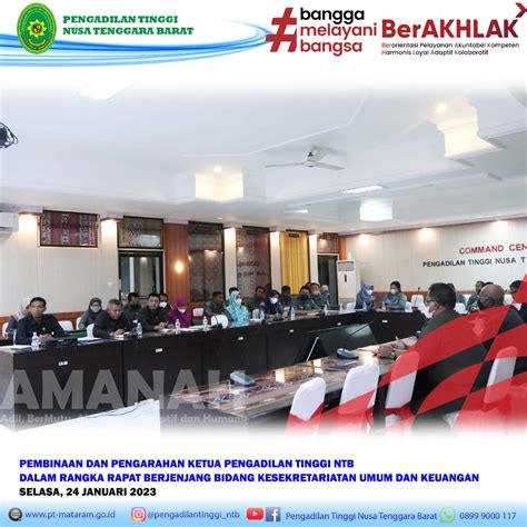 Ketua Pengadilan Tinggi Ntb Memberikan Pembinaan Dan Pengarahan Kepada