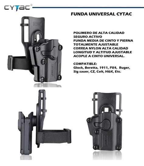 Funda Cytac Universal Ajuste Bajo Original Holster Polimero Funda