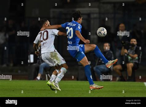 Matteo Cancellieri Empoli Grigoris Kastanos Salernitana During The