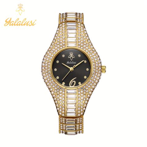 Womens Watch Luxury Rhinestone Quartz Bracelet Watch Wr Temu Norway