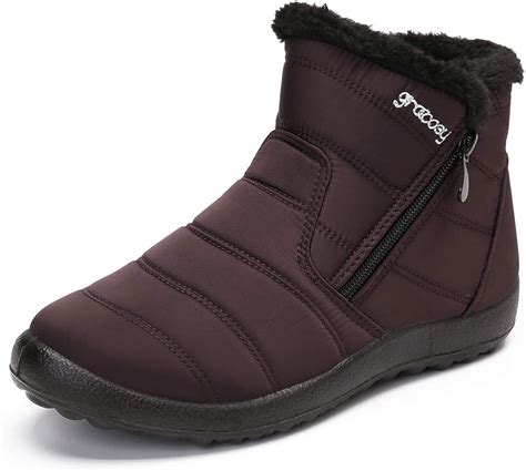 Gracosy Bottes De Neige Femme Fille Bottines De Pluie Imperm Able