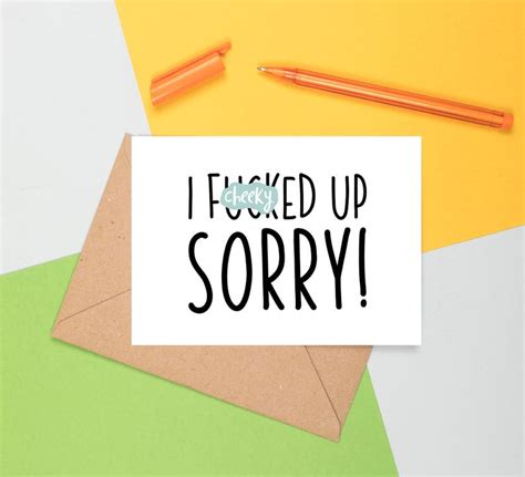 Funny Sorry Card I Fucked up Card Apology Card Funny Make - Etsy