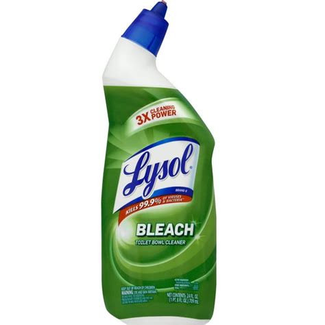 Lysol Bleach Toilet Bowl Cleaner 24oz 10x Cleaning Power