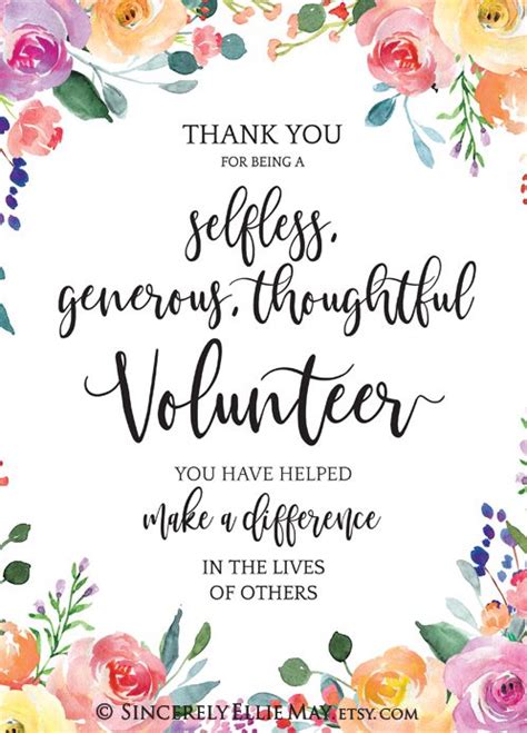 volunteer thank you cards free printables - volunteer thank you card ...