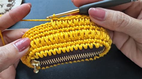 Easy How To Crochet Mini Coins Purse With Zipper Step By Step Youtube