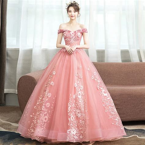 Off The Shoulder Pink Quinceanera Dresses Vintage Ball Gown Vestidos De