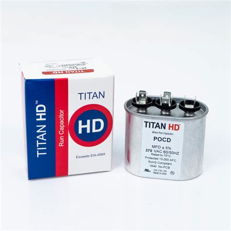 Titan HD Run Capacitor 15 10 MFD 370 Volt Oval Packard Online