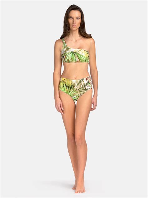 Asymetryczny Top Bikini Tropikalny wzór Sklep Miss Lou