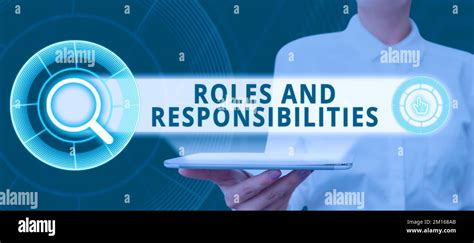 Text Sign Showing Roles And Responsibilities Word Written On Business