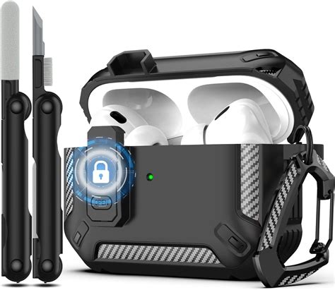 Coque Pour Airpods Pro Avec Verrou Pour Homme Avec Kit De Nettoyage