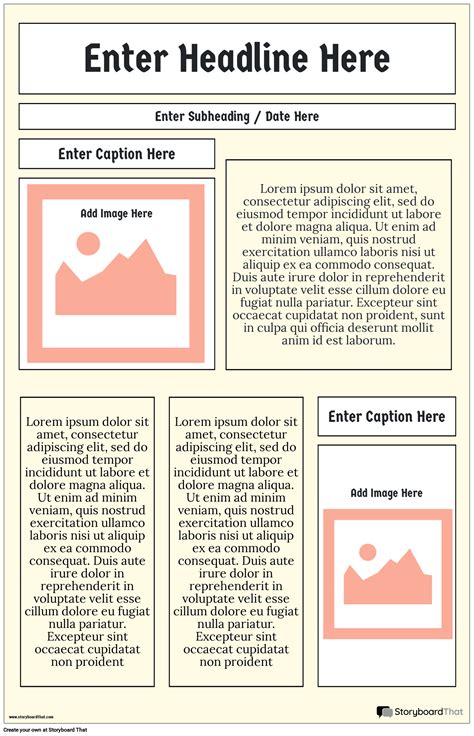 Printable Newspaper Poster Storyboard by poster-templates