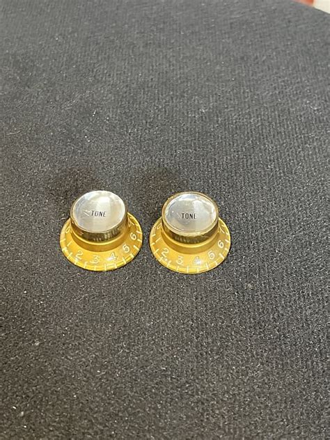 Gibson Gold Reflector Knobs Pair 1960s Reverb