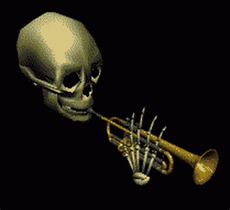 Trumpet Skull GIF - Trumpet Skull Blow - Discover & Share GIFs