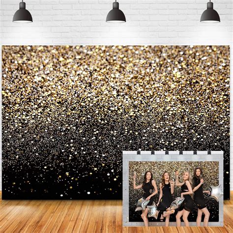 Gold Bokeh Photography Backdrop 5 X 7ft Black And Gold Backdrop