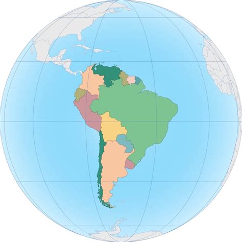 El continente sudamericano está dividido por país Vector Premium