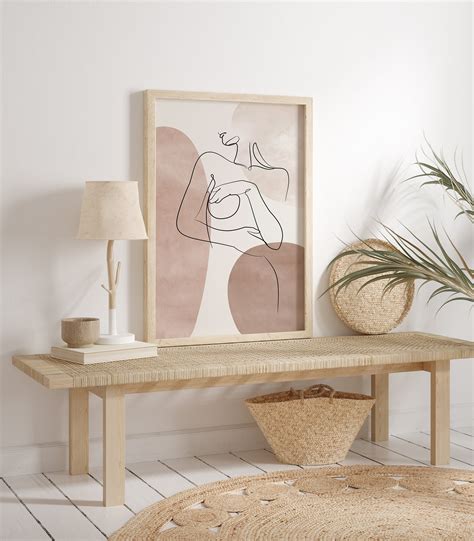 Abstract Single Line Woman Art Minimal Nude Printable Art Etsy