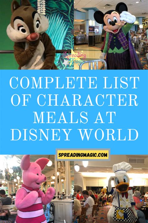 The Complete List Of Character Meals At Disney World