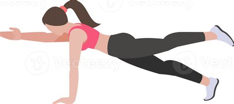 Woman Exercises Flat Color 18925193 Png