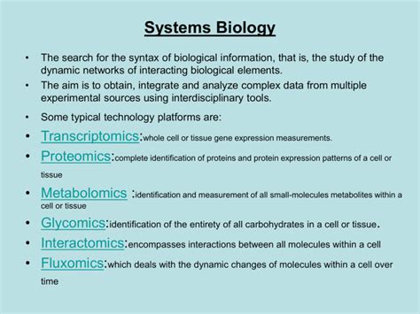 systems biology