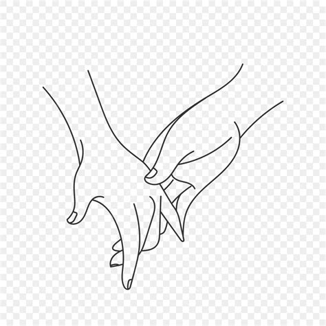 Holding Hands Pinky Promise Concept Line Art Png Holding Hands Couple