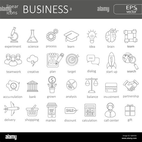 Simple Mono Linear Pictogram Business Icons Concept Vector Logo