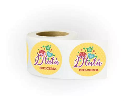 1 Rollo Adhesivo Sticker Etiqueta Personalizado Logo 500pzas